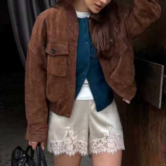 Reformation Pants - Reformation Cream Lace-Trim Silk Shorts - NWOT